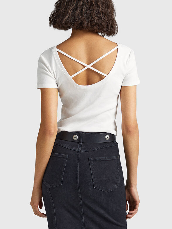 BABETTE SOLID T-shirt with crossed straps on the back - 3