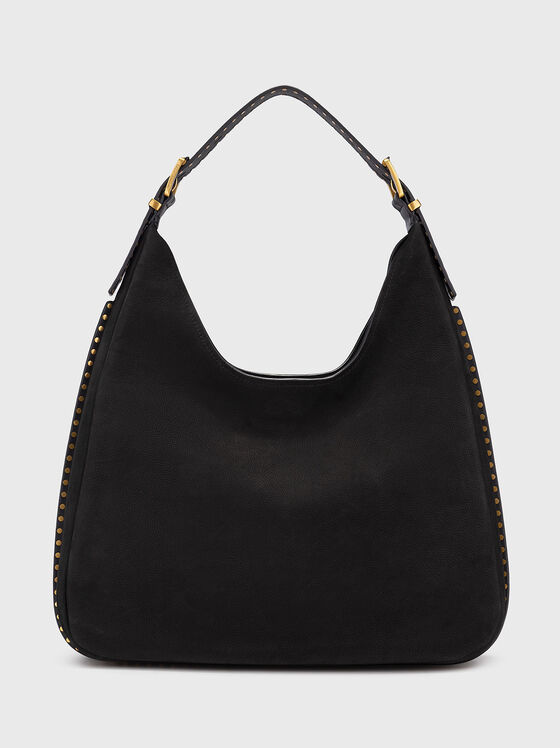 Suede hobo bag with logo - 2