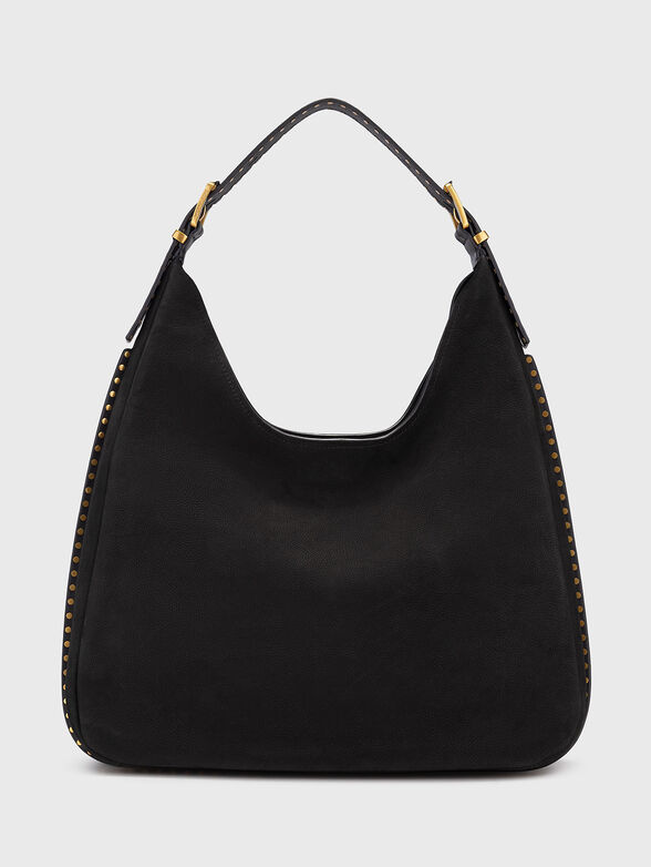 Suede hobo bag with logo - 2