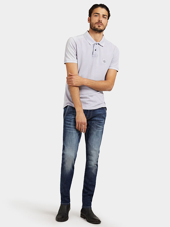 Blue polo shirt with logo detail - 2