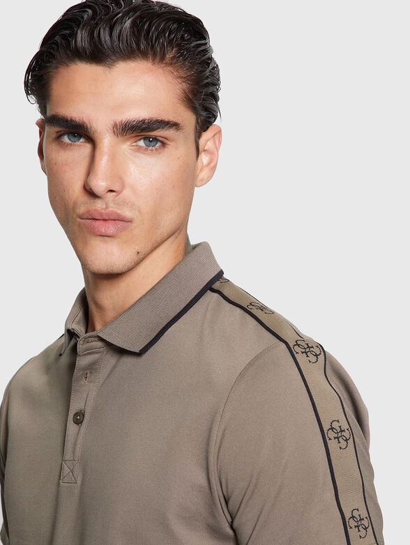 Black cotton polo shirt with details - 4