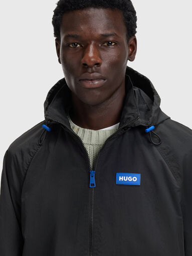 Hooded jacket with logo patch - 4