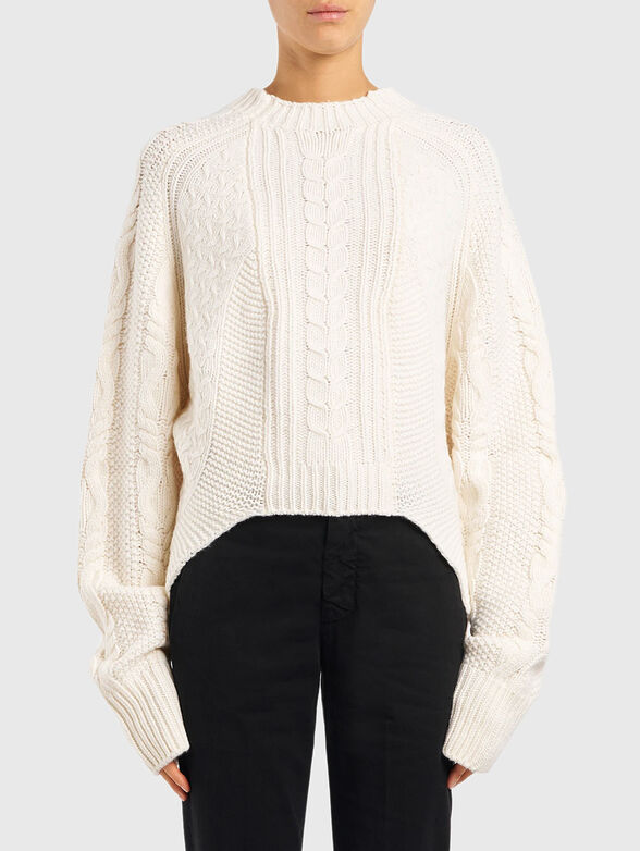 Oversized crew neck wool sweater - 1