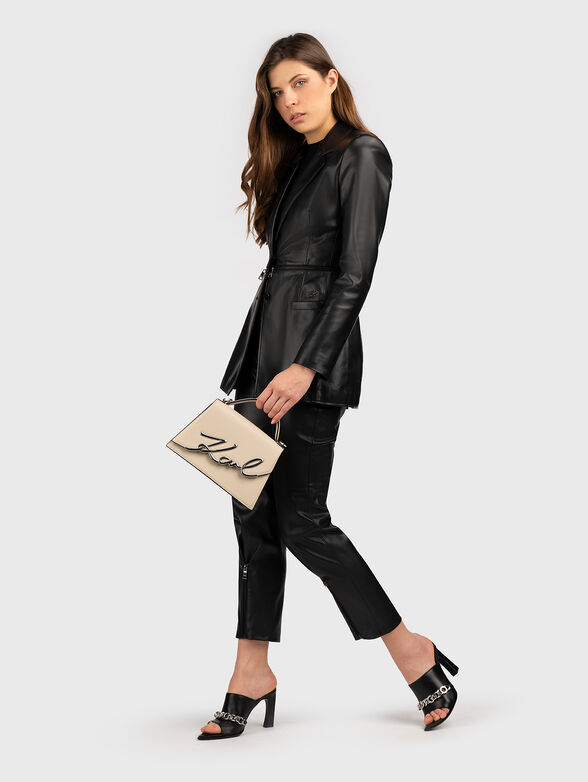 Black eco leather trousers - 5