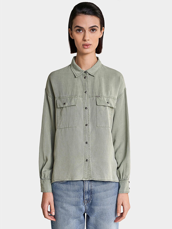 Liocell shirt in green color - 1