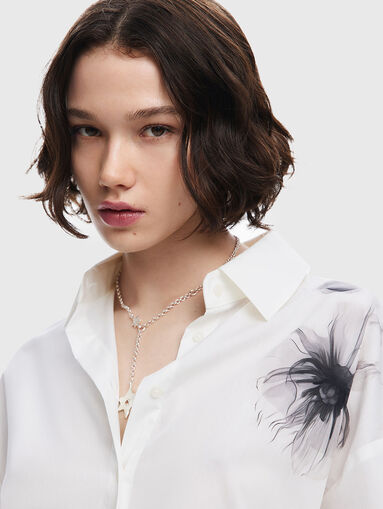 OSAKA white shirt with floral print - 4
