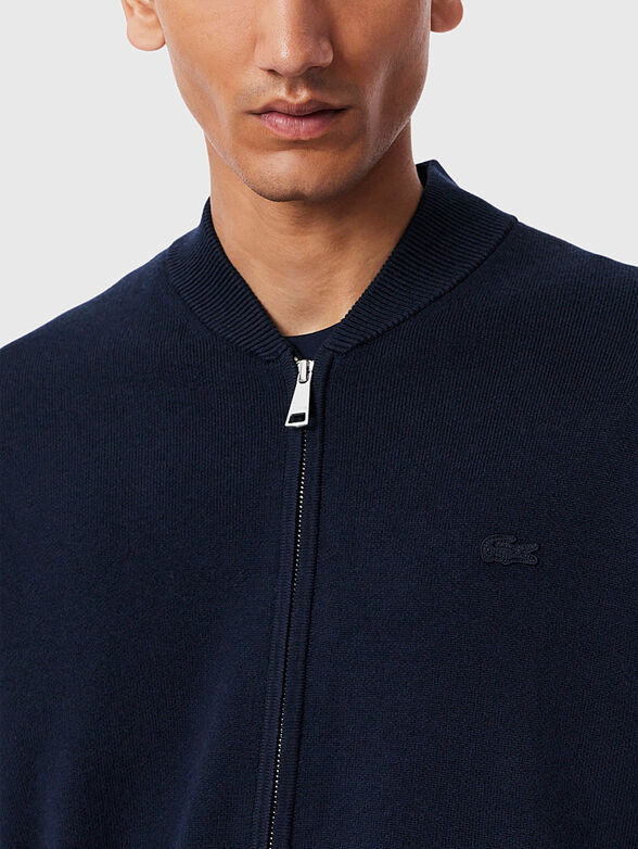 Cotton and wool knit cardigan - 4