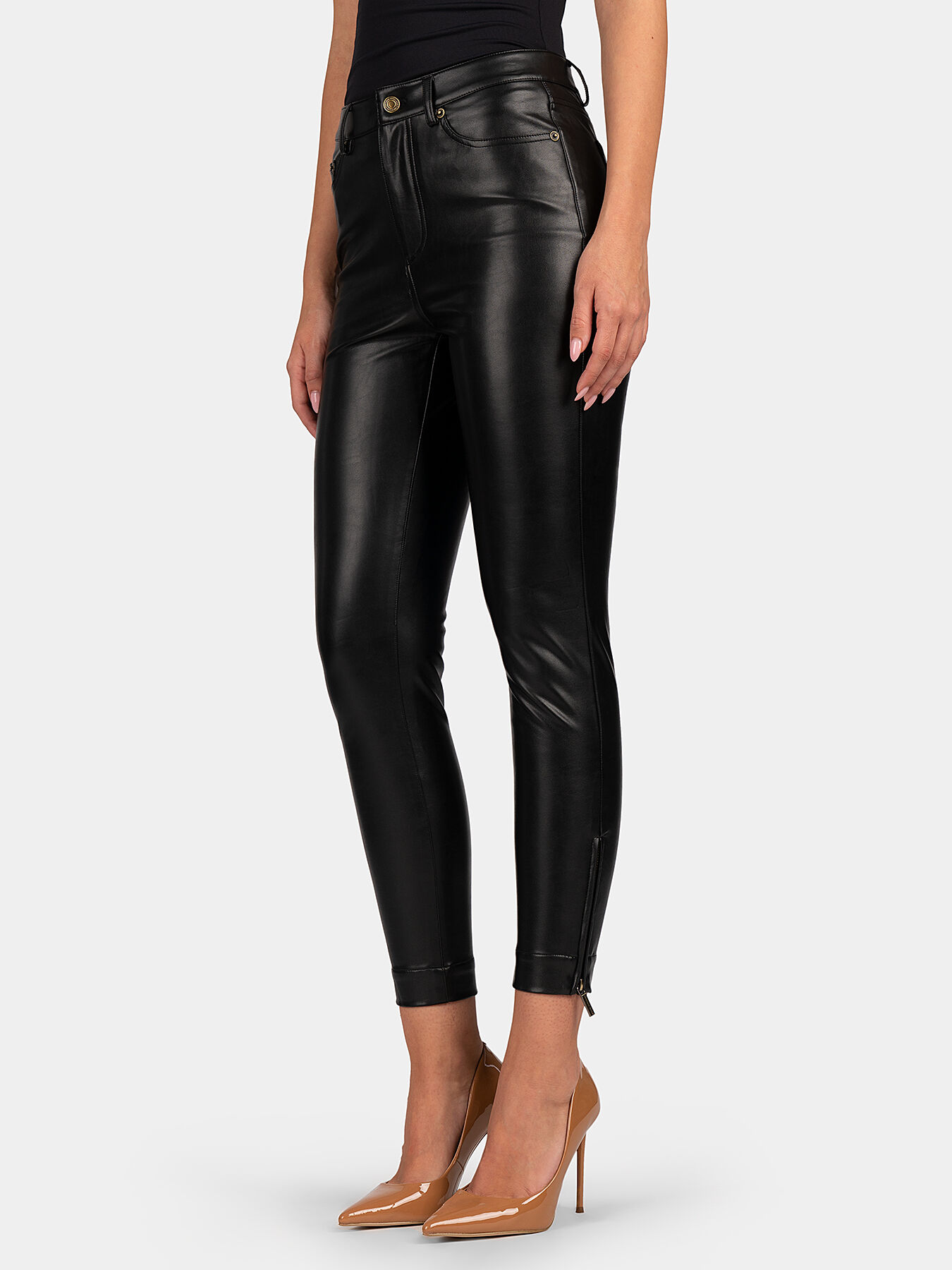 Michael kors leather trousers hotsell