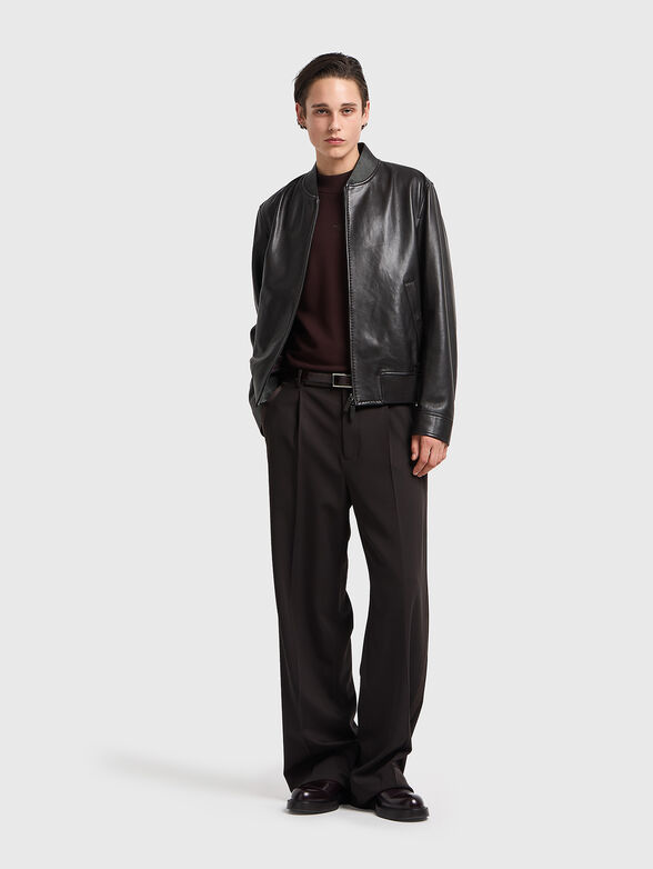 Black leather jacket - 4