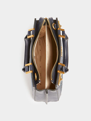 KATEY denim bag with rhinestone logo motifs - 5