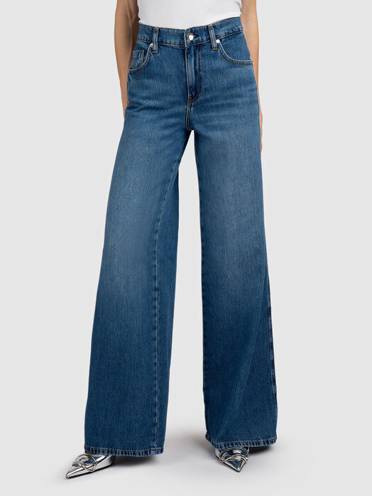 Flared jeans with side slits