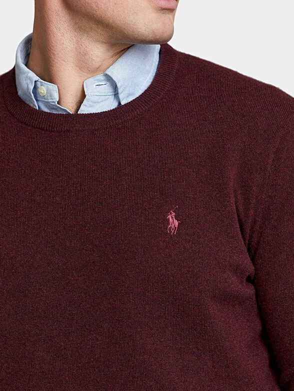 Merino wool sweater in bordeaux color - 4