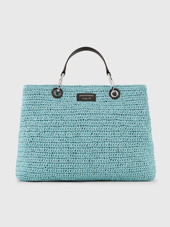 Голяма чанта с плетена текстура  - 1