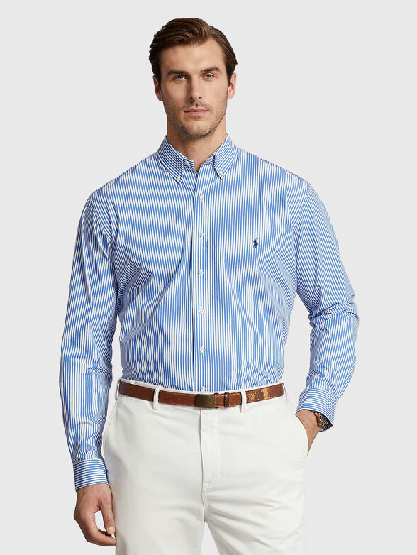 Cotton shirt with logo embroidery - 1