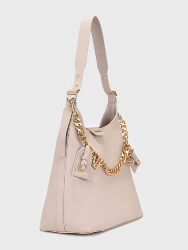 Leather hobo bag with accent details - 3