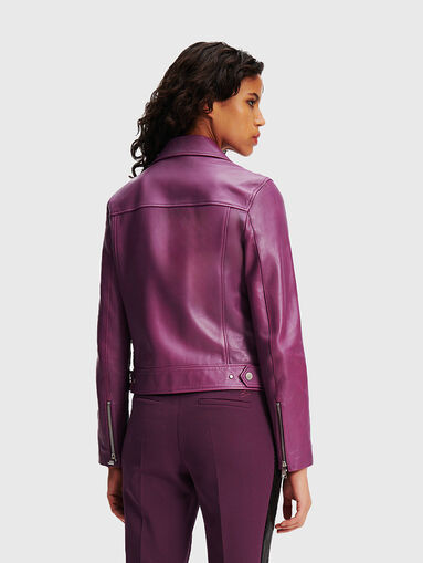 Black leather biker jacket  - 3