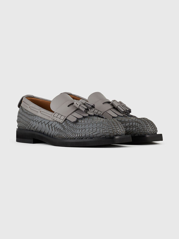 Leather loafers with logo - 2