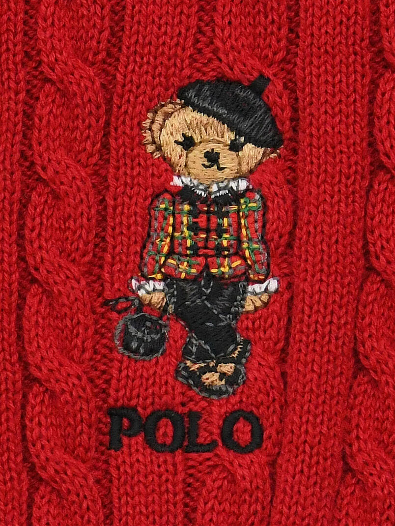 Knitted cardigan in red colour - 3