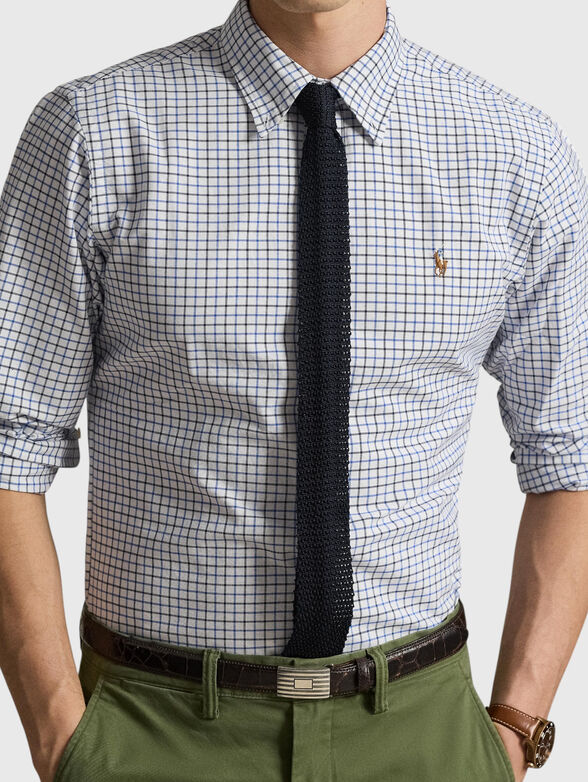Oxford shirt with a checkered print - 4