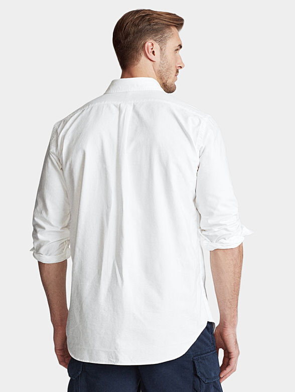 Cotton shirt with logo embroidery - 3