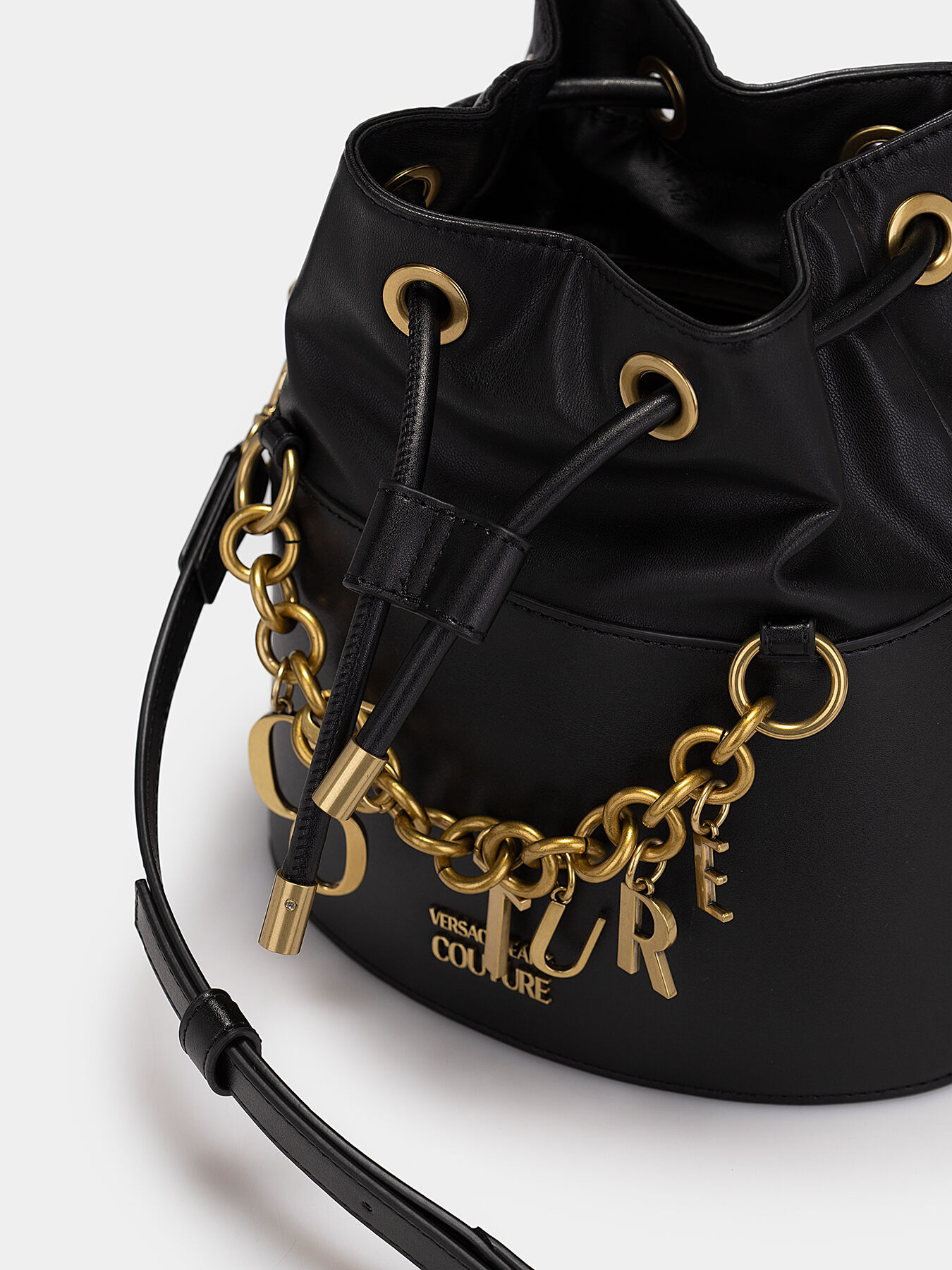 Black bag with metal logo details brand VERSACE JEANS
