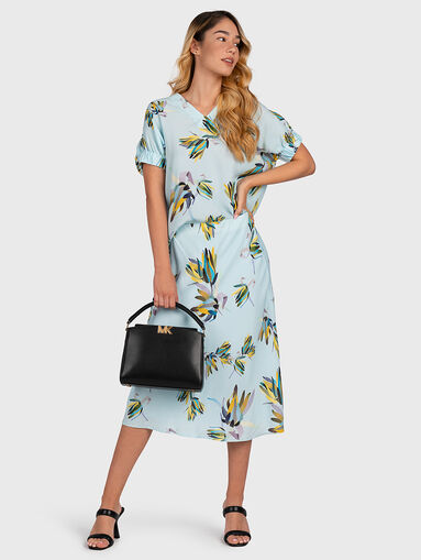 Midi skirt with floral print - 5