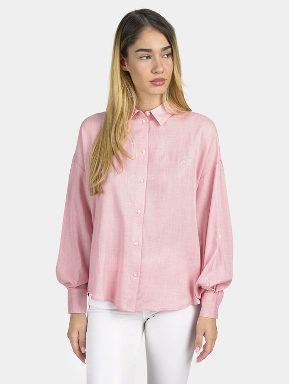 CECILY pink shirt with logo detail - 1