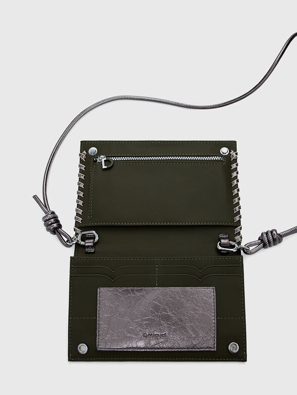 Silver-colored wallet with strap - 4