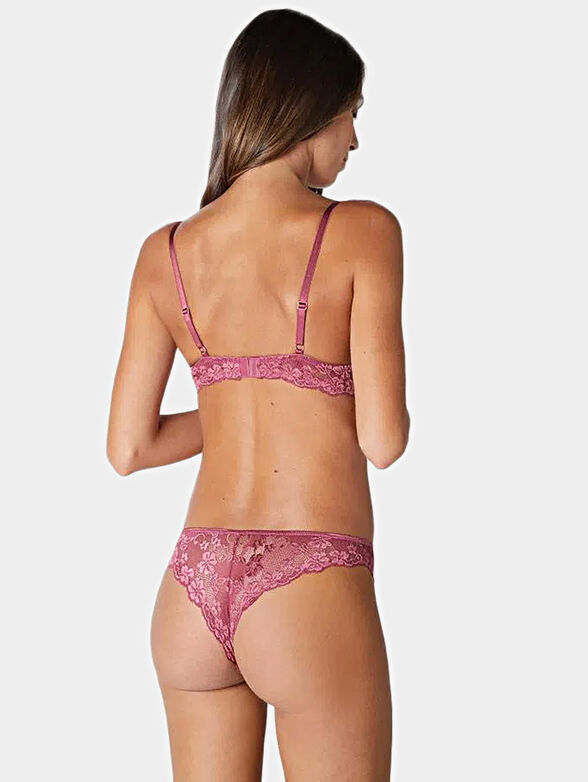 Pink brazilian briefs with lace - 2