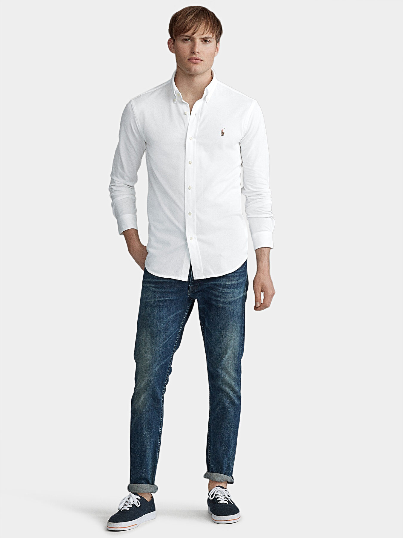 Cotton shirt with colorful logo brand POLO RALPH LAUREN