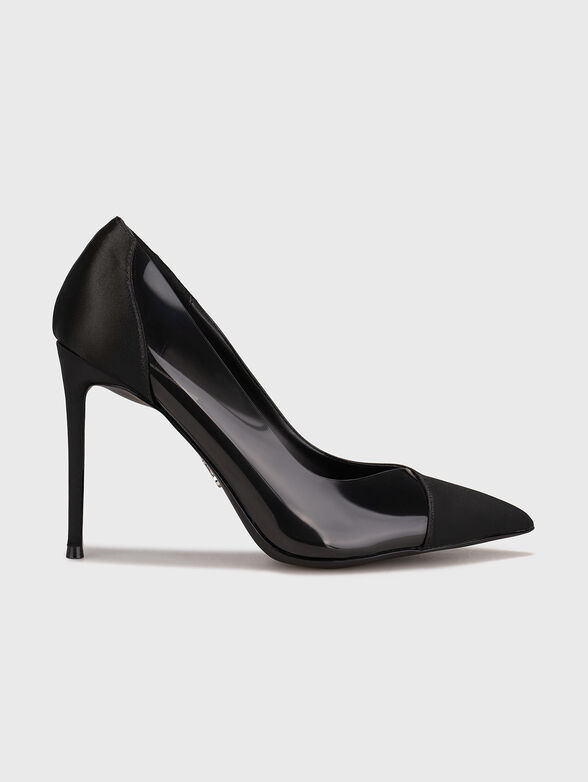Black high-heeled shoes with sheer detail - 1