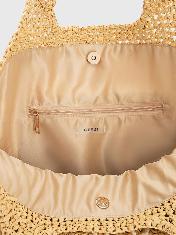Raffia bag with logo detail - 5