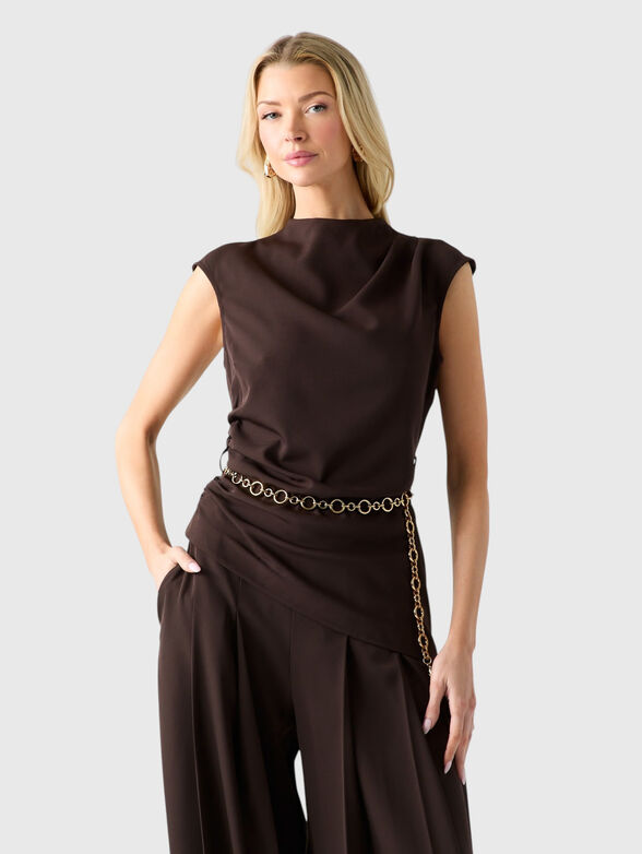 KAMILA Top with accent belt - 1