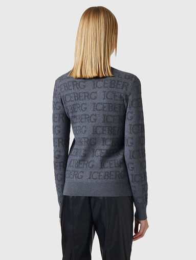 Wool blend sweater with monogram logo - 3