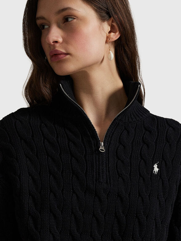 Cotton sweater with logo embroidery - 4