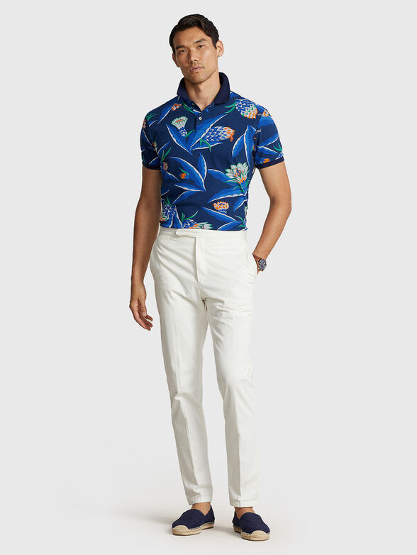 Cotton Polo-shirt with accent print - 2