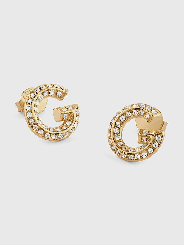 Earrings with rhinestones - 1