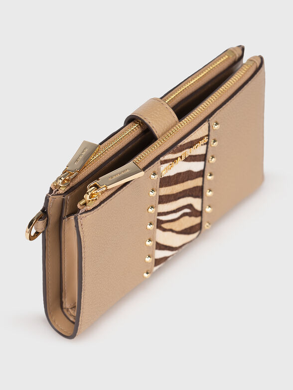 Beige leather wallet - 4