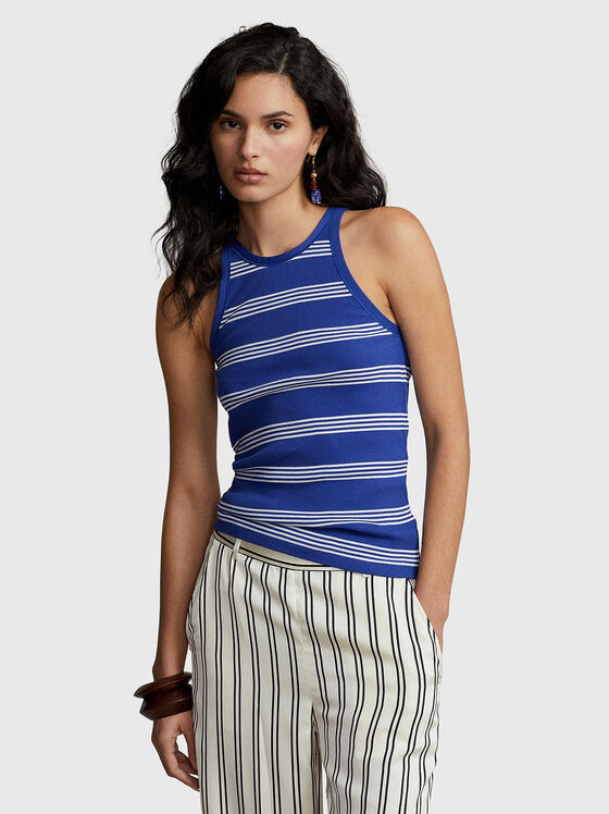 Stretch rips top with striped accents - 1