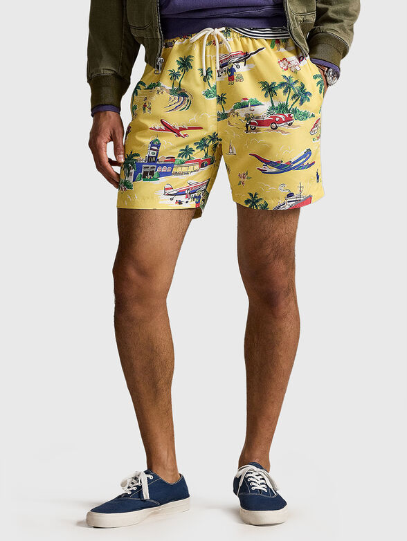 Beach shorts with multicolor print - 1