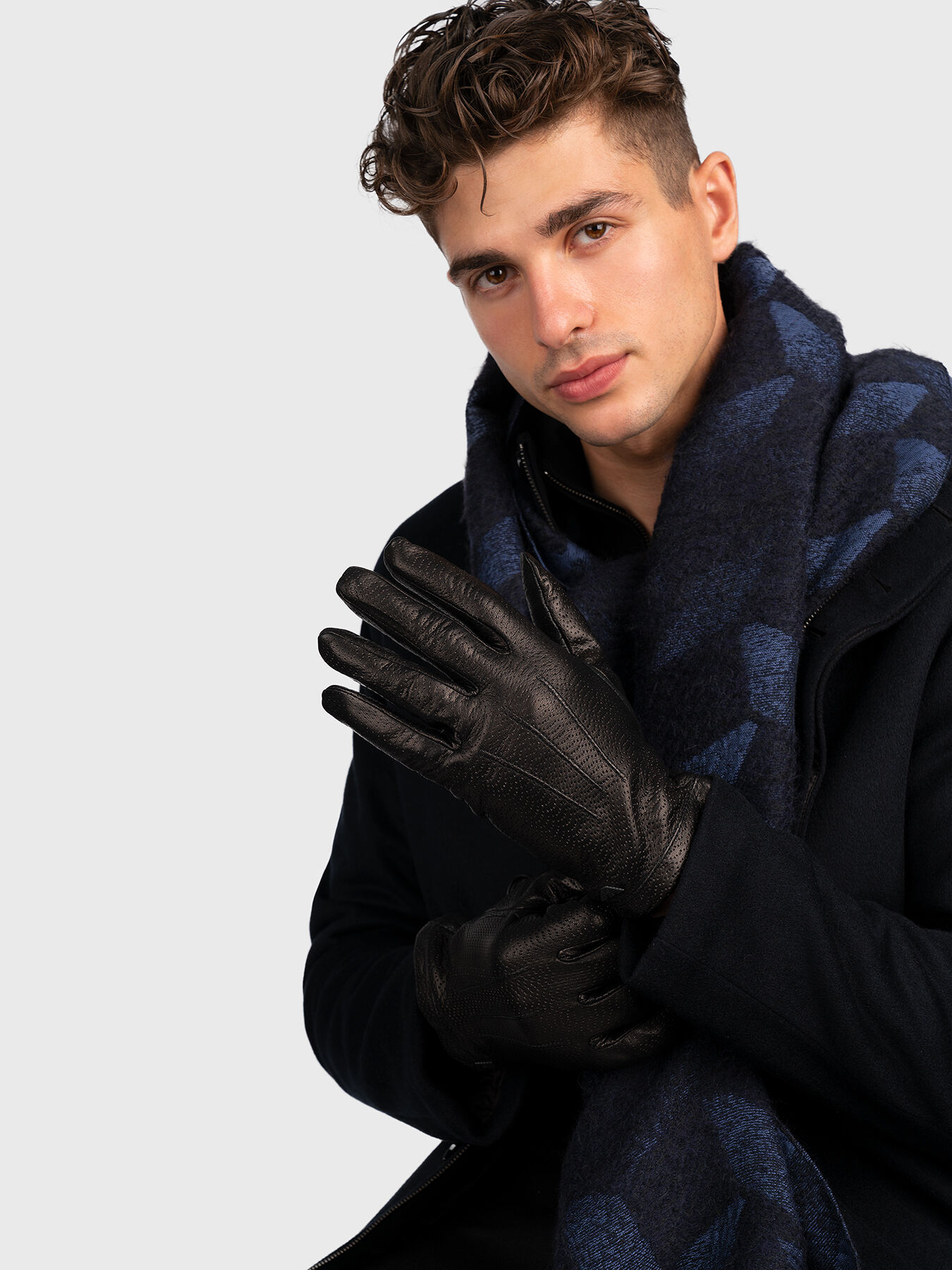 Armani leather gloves discount