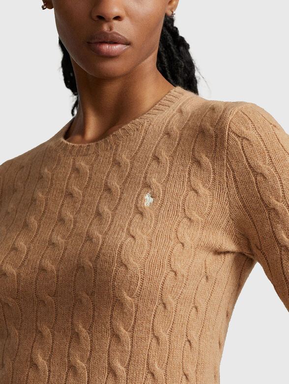 Wool blend sweater with logo embroidery - 4