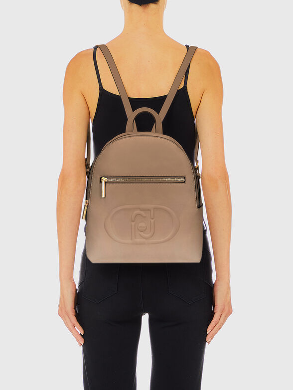 Black backpack with embossed logo  - 2