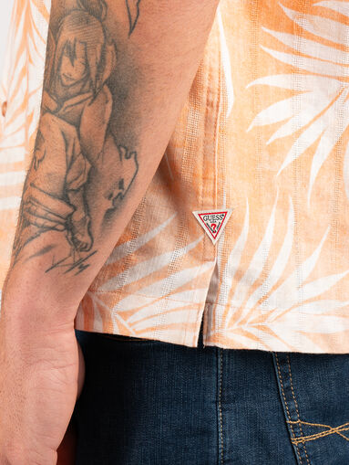 Short sleeved cotton and linen shirt - 5