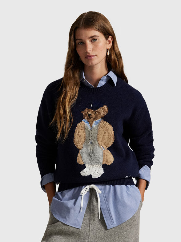 Wool and cashmere sweater with Polo Bear embrodery - 1
