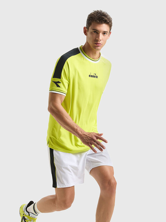 Спортна тениска с лого акцент в зелен цвят - 2
