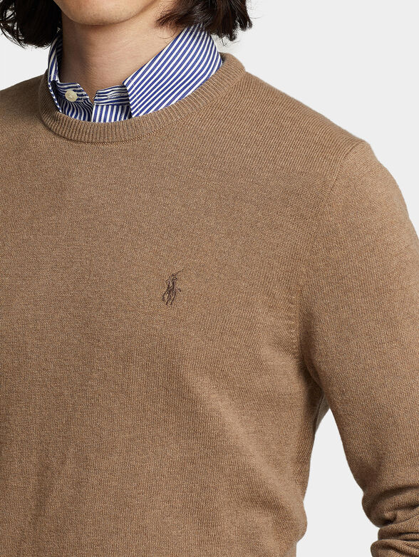 Wool sweater with logo embroidery - 4