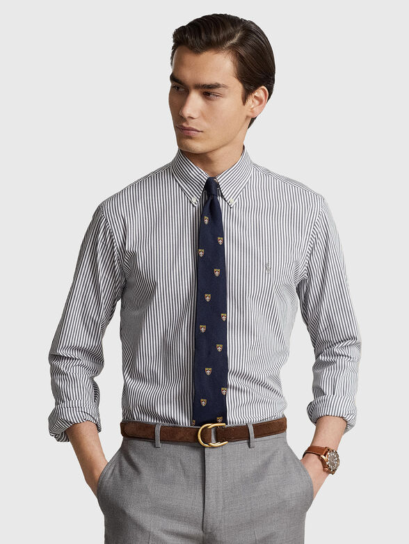 Sriped shirt with logo detail  - 1