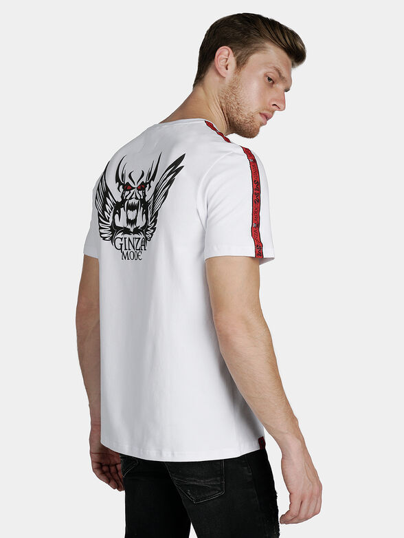 White T-shirt with contrasting embossed prints - 2