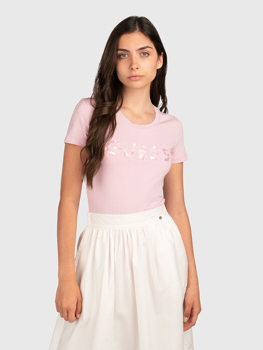 T-shirt with appliqued sequins